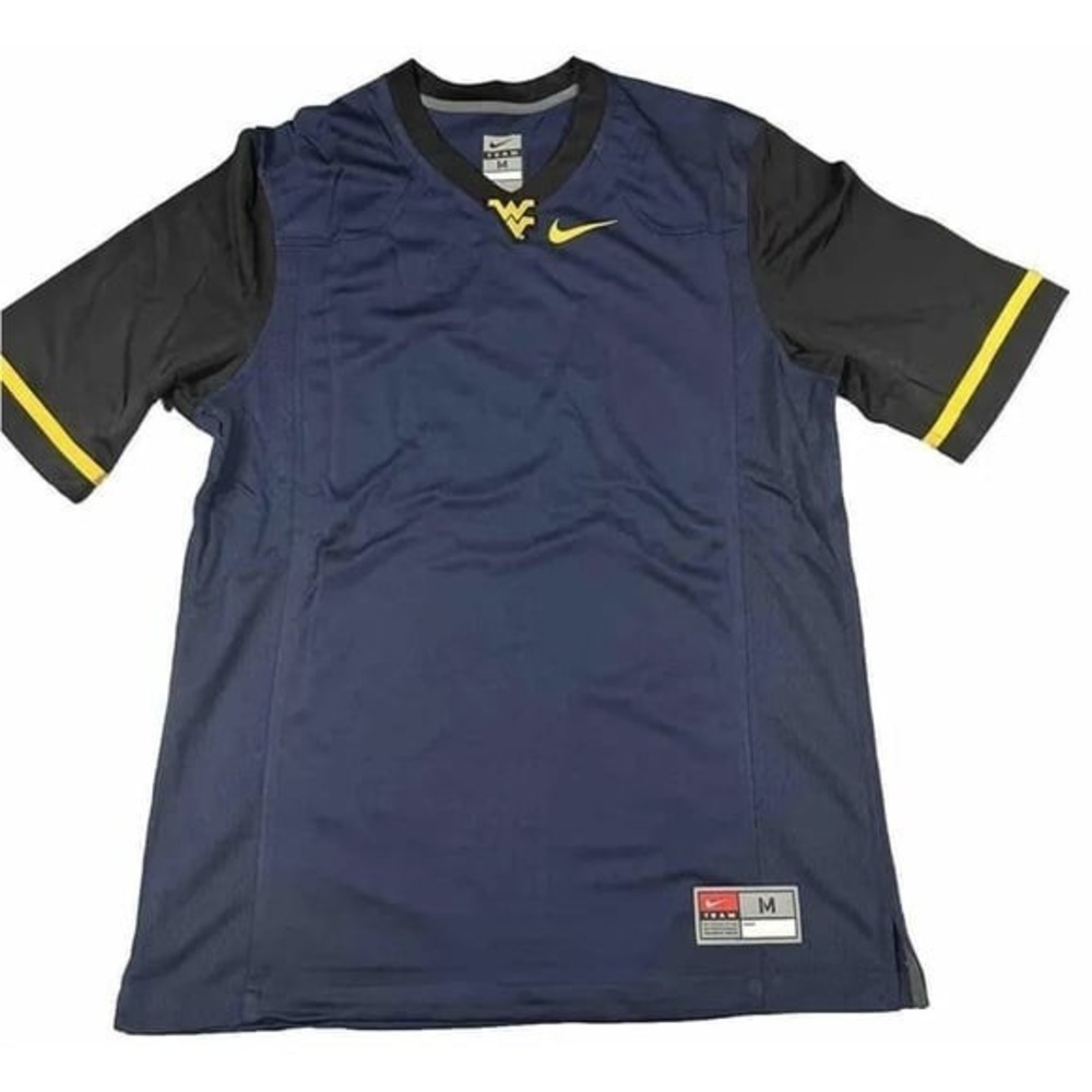 West Virginia University Nike Men's Medium Short‎ Sleeve Jersey V-Neck